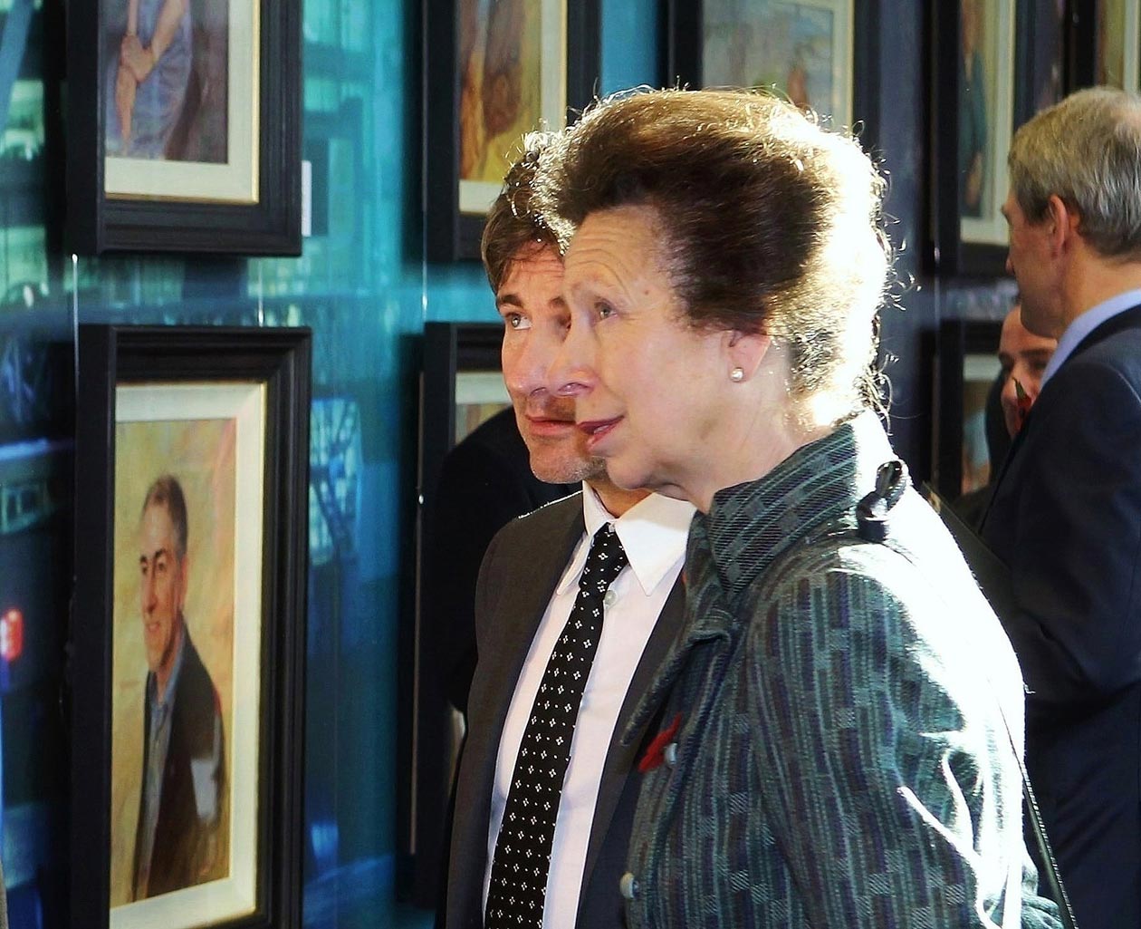 HRH Princess Anne and Kenny at the opening of his 'Facing North' show